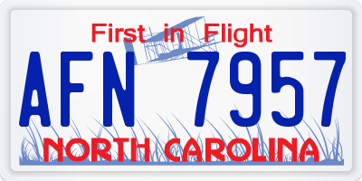NC license plate AFN7957
