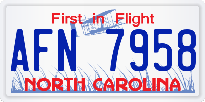 NC license plate AFN7958