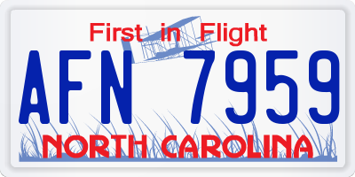NC license plate AFN7959