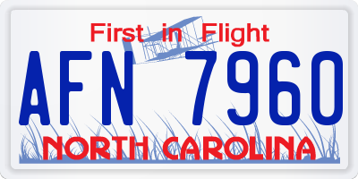 NC license plate AFN7960