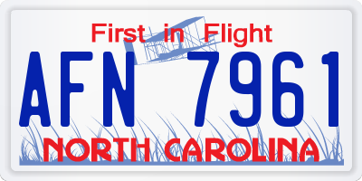 NC license plate AFN7961