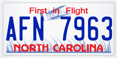 NC license plate AFN7963