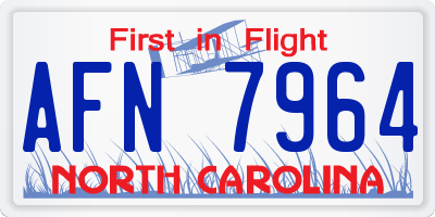 NC license plate AFN7964