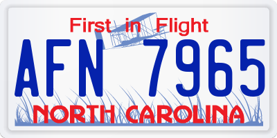 NC license plate AFN7965