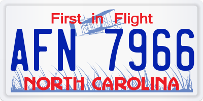 NC license plate AFN7966