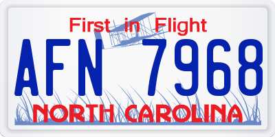 NC license plate AFN7968