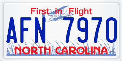 NC license plate AFN7970