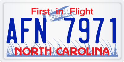 NC license plate AFN7971