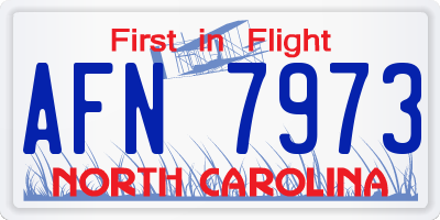 NC license plate AFN7973