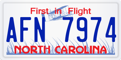 NC license plate AFN7974