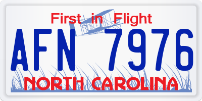 NC license plate AFN7976