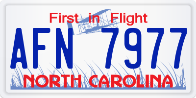 NC license plate AFN7977