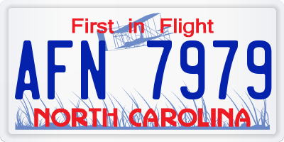 NC license plate AFN7979