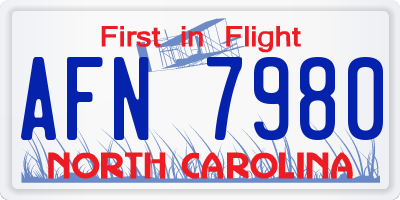 NC license plate AFN7980