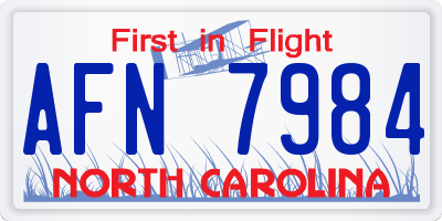 NC license plate AFN7984