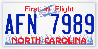NC license plate AFN7989