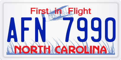 NC license plate AFN7990
