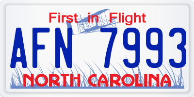 NC license plate AFN7993