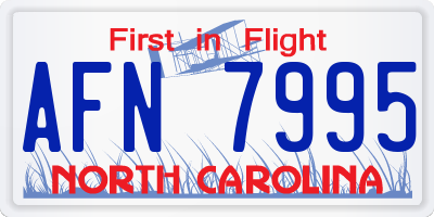 NC license plate AFN7995