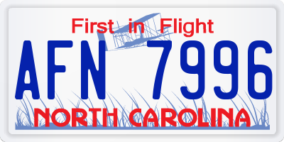 NC license plate AFN7996