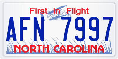 NC license plate AFN7997