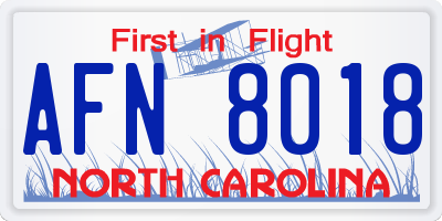 NC license plate AFN8018