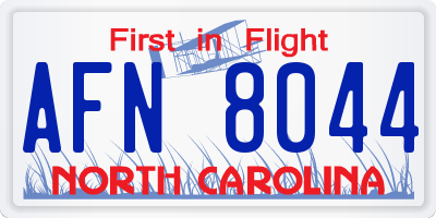 NC license plate AFN8044