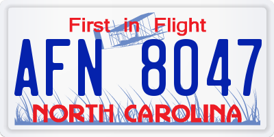 NC license plate AFN8047