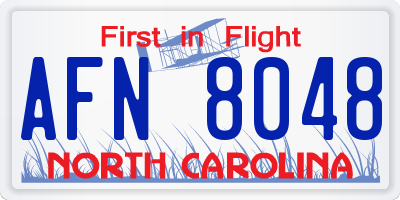 NC license plate AFN8048