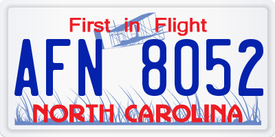 NC license plate AFN8052