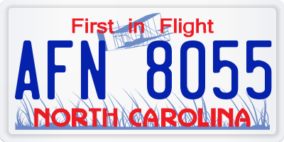 NC license plate AFN8055