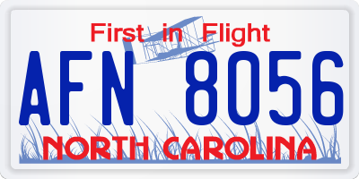 NC license plate AFN8056