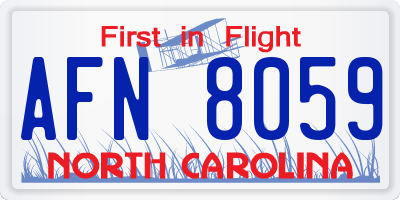 NC license plate AFN8059