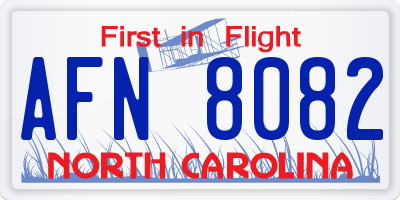 NC license plate AFN8082