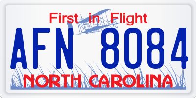 NC license plate AFN8084
