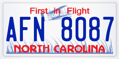 NC license plate AFN8087