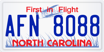 NC license plate AFN8088