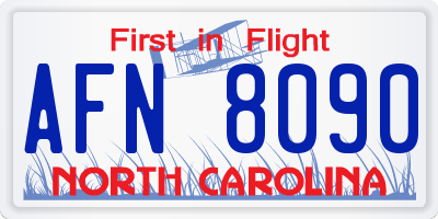 NC license plate AFN8090