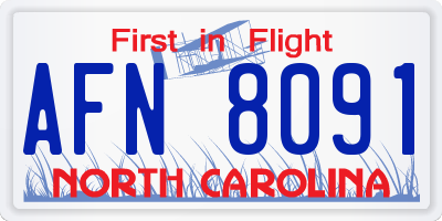 NC license plate AFN8091