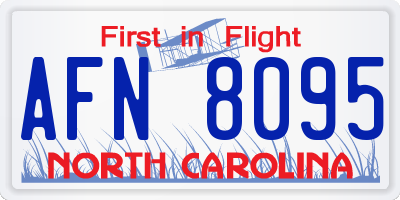 NC license plate AFN8095