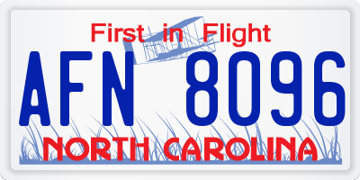 NC license plate AFN8096