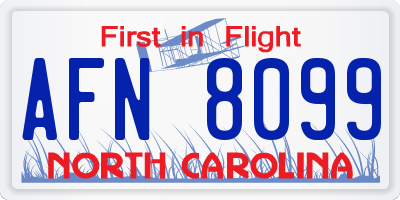 NC license plate AFN8099