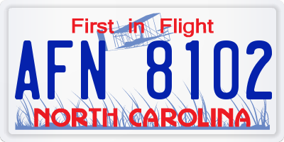 NC license plate AFN8102