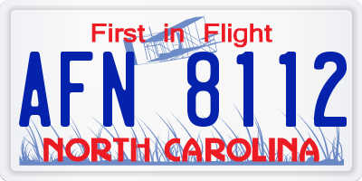 NC license plate AFN8112