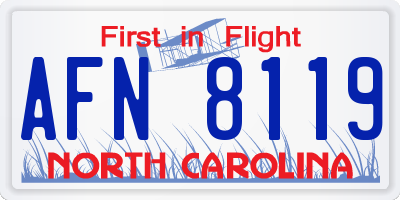 NC license plate AFN8119