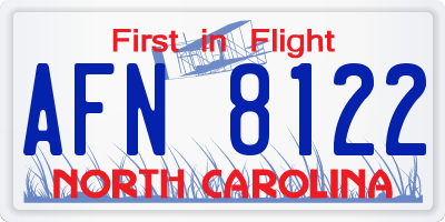 NC license plate AFN8122
