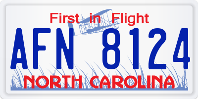 NC license plate AFN8124