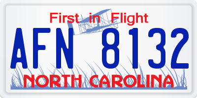 NC license plate AFN8132
