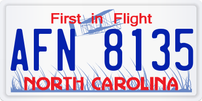 NC license plate AFN8135