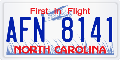 NC license plate AFN8141